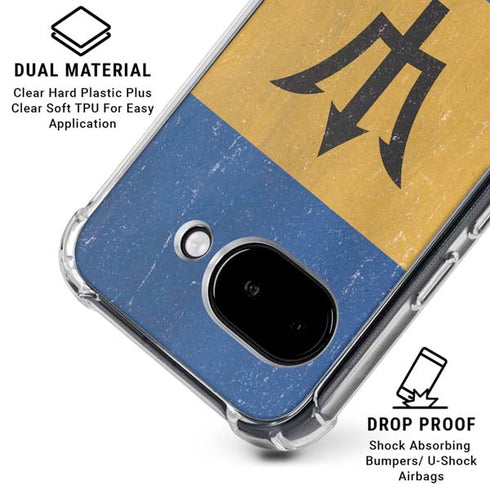 Barbados Flag Distressed Google Pixel 9a Clear Case